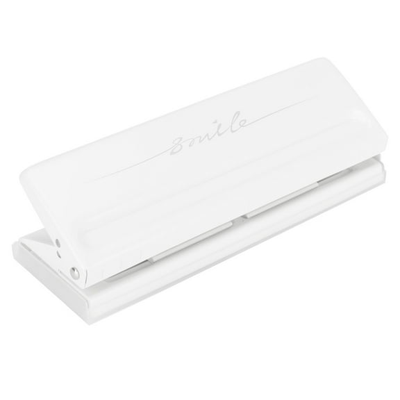 White Hole Puncher For Mini Pocket Compatibility, Die-cut Two Pages At Once, Non-slip Bottom Pad Ensures Stability During Use, Pitch Increases Or Decreases By 19mm Per Move