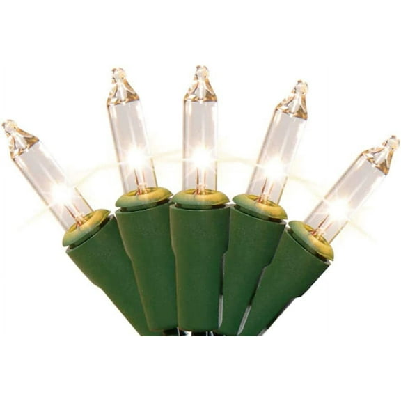 White Holiday Lights: 20 ft Outdoor String with 100 Incandescent Bulbs for Festive Decor