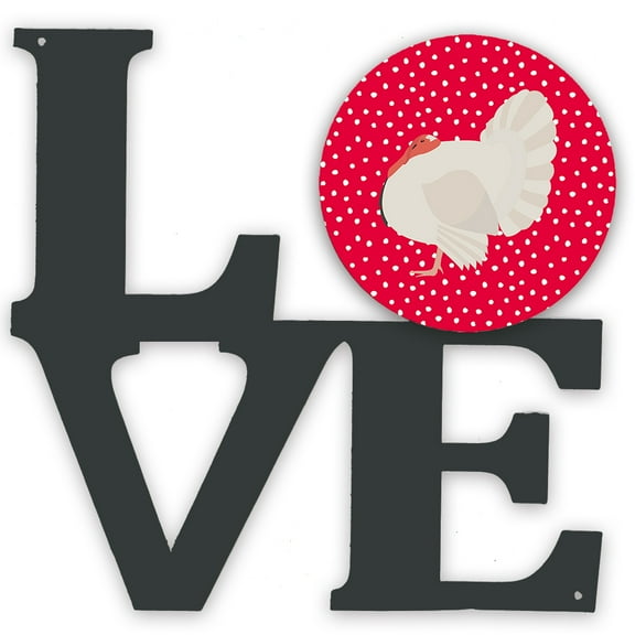 White Holland Turkey Love Metal Wall Artwork LOVE