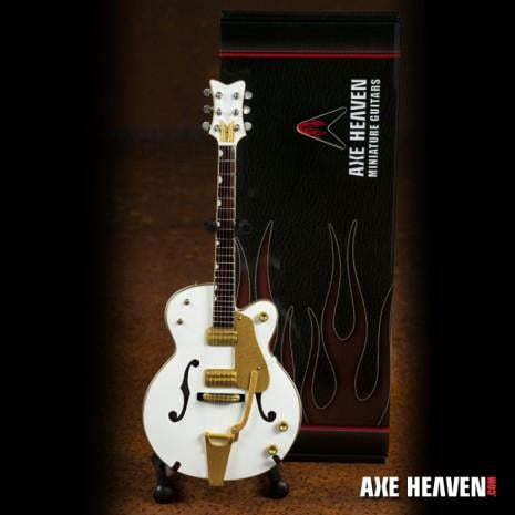 Axe Heaven Brian Setzer Signature Gretsch White Falcon Hollow Body Mini Guitar Replica Collectible BS-091