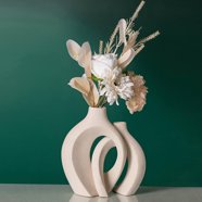 Carrot's Den - Set di 6 piccoli vasi in ceramica bianca per la decorazione della casa | vasi Boho per fiori secchi + piante da appartamento | matrimonio, casa, centrotavola, moderno, minimalista