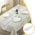 thumbnail image 1 of White Hollow Lace Table Runner, 13.78x45.28 in, Decorative Floral Polyester Tablecloth Table Flag for Dining Table, Home, Holiday & Party Decoration, Easy Care, 1 of 6