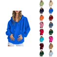 thumbnail image 1 of White Hoodie Womens Oversized Sweatshirt Casual Lightweight Zip Up Outfit Women's Pullover Solid Color Raglan Sleeve Comfortable Warm Hooded Jacket For Everyday Wear, 1 of 7