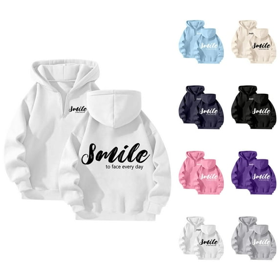 White Hoodie Womens Oversized Sweatshirt Cropped Zip Up Casual Wear Women's Pullover Bow Print Comfortable Lined Jacket For Daily With Jeans In Spring Fall Winter