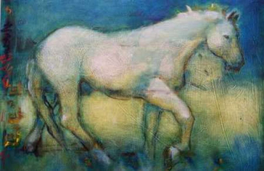 White Horse 1 Canvas Art - Kate Hoffman (12 x 18)