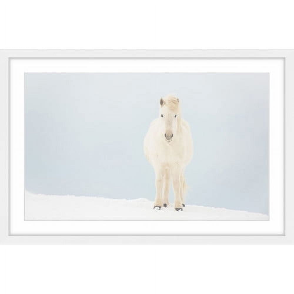 "White Horse Comes" Framed Painting Print