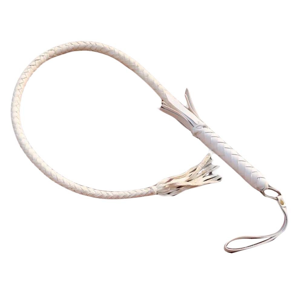 White Horse Crops Long Braided Whip Riding Crop,70 cm