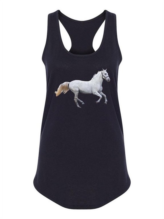 White Horse Galloping Racerback Tank Women -SPIdeals Designs, Female x-Small