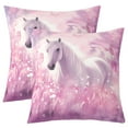 thumbnail image 1 of White Horse Pack Of 2 Throw Pillow Covers For Teens ,Pink Fantasy Floral Cushion Cases,Magical Animal Pillow Covers,3D Galloping Horse Decorative Accent Pillow Cases For Sofa Couch,16x16 Inch, 1 of 5