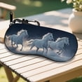 thumbnail image 1 of White Horses Snowy Landscape Patterned Eyeglass Case,Ultra-Light Neoprene Soft Shell with Protective Lining & Secure Zipper (Trendy Unisex Design), 1 of 11