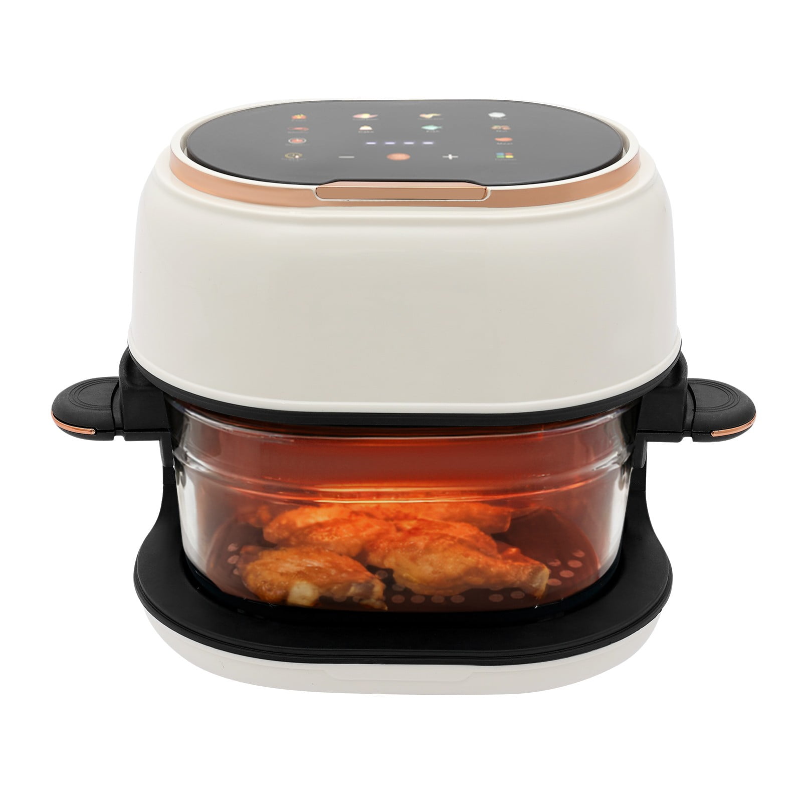 White Hot Air Fryer, 3.6QT Multifunctional Air Fryer with Touch Screen, Visible Baking Basket, 374°F Digital Air Fryer Oven for Baking Roasting Dehydrating