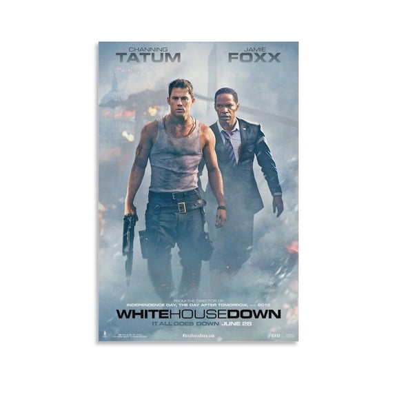 White House Down Classic Movie Poster Picture Print Canvas Poster Wall Paint Art Posters Decor Modern Home Artworks Gift 24x36inch(60x90cm)