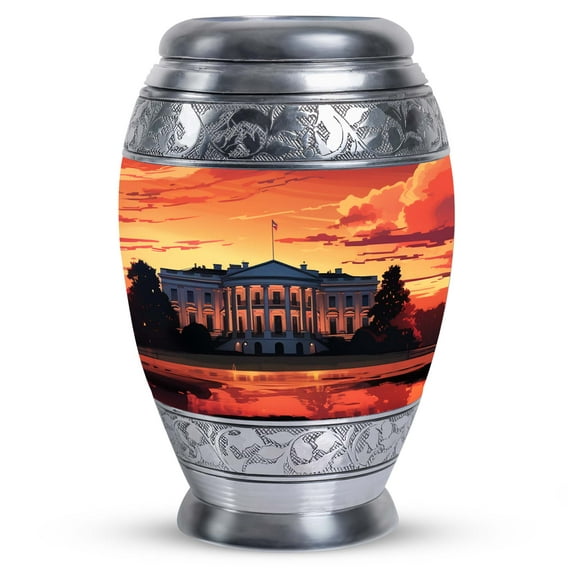 White House Hand Painting Adult Urns For Men - Small Cremation Urns For Ashes - Urns For Ashes Adult Male - Cremation Urns - Urns For Ashes Adult Mother - Small Decorative Urn (Size -3inch,1Pcs)