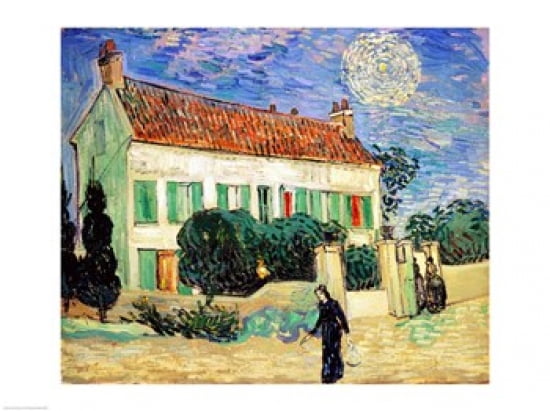White House at Night 1890 Canvas Art - Vincent Van Gogh (24 x 18)