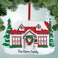 thumbnail image 1 of White House with Snowy Red Roof Christmas Ornament - New Home - Newlyweds - Realtor - First, 1 of 1