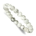 thumbnail image 1 of White Howlite 8.50mm Beaded Stretch Bracelet Stretch Bracelet for Women, 1 of 2