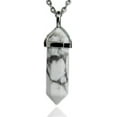 thumbnail image 1 of White Howlite Gemstone Hexagonal Pointed Reiki Chakra Pendant Necklace 20", 1 of 3