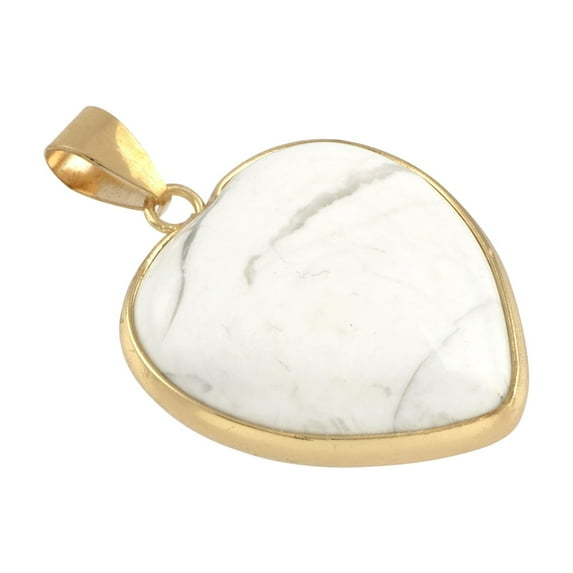 White Howlite Heart Pendant by Bead Landing 25mm