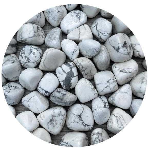 White Howlite Tumbled Stones, Polished Natural White Howlite Gemstone, White Howlite Healing Crystals (White Howlite, 10 Pound)