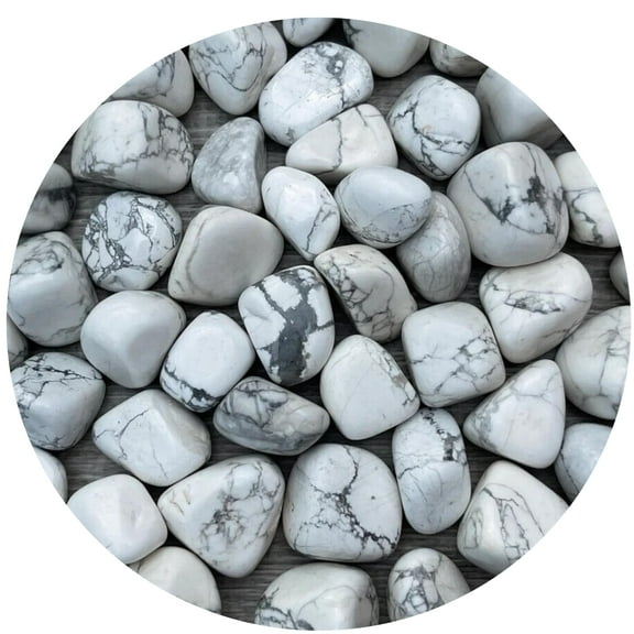 White Howlite Tumbled Stones, Polished White Howlite Gemstone, White Howlite Healing Crystals (White Howlite, 0.25 Pound)