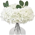 thumbnail image 1 of White Hydrangea Artificial Flowers, Faux Hydrangea Flowers with Stems, Full Heads Silk Fake Hydrangea Flowers for Wedding Bouquet Home Party Decor Centerpieces Floral Arrangements, 1 of 5