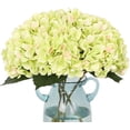thumbnail image 1 of White Hydrangea Artificial Flowers Realistic 5Pcs Single Long Stem Faux Silk Hydrangea Bouquets for Party Wedding Centerpieces Home Office Decor A, 1 of 5