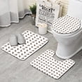 thumbnail image 1 of White Hyena Pattern Bathroom Rugs Sets 3 Piece,Toilet Cover Set,Absorbent Non Slip Bathroom Mats Sets with U-Shaped Contour Rug Toilet Rug Set, 1 of 5