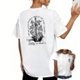 thumbnail image 1 of White I Am The Rock Against Which The Surf Crashes Sword Rose Print Tshirt Graphic Tees Shirts Resilience Strength Gift Oversized Tops S-5XL, 1 of 5