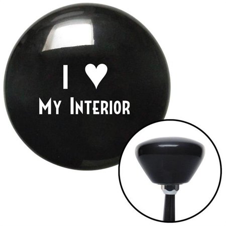 White I Love My Interior Black Retro Shift Knob with M16 x 1.5 Insert Shifter Auto Brody