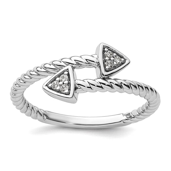 White Ice 925 Sterling Silver Rhodium Plated Diamond Arrow Ring Size 6 Ring for Women