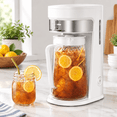 White Iced Tea and Coffee Maker with 3qt Pitcher and Adjustable Brew ...