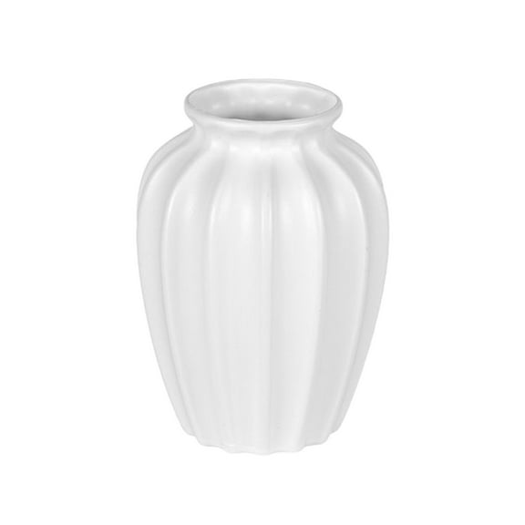 White Imitation Ceramic Plastic Vase Art Style for Dried Flower Arrangement Living Room Dining Table Decor 9.45 X 3.94 X 3.94 Inches White Plastic