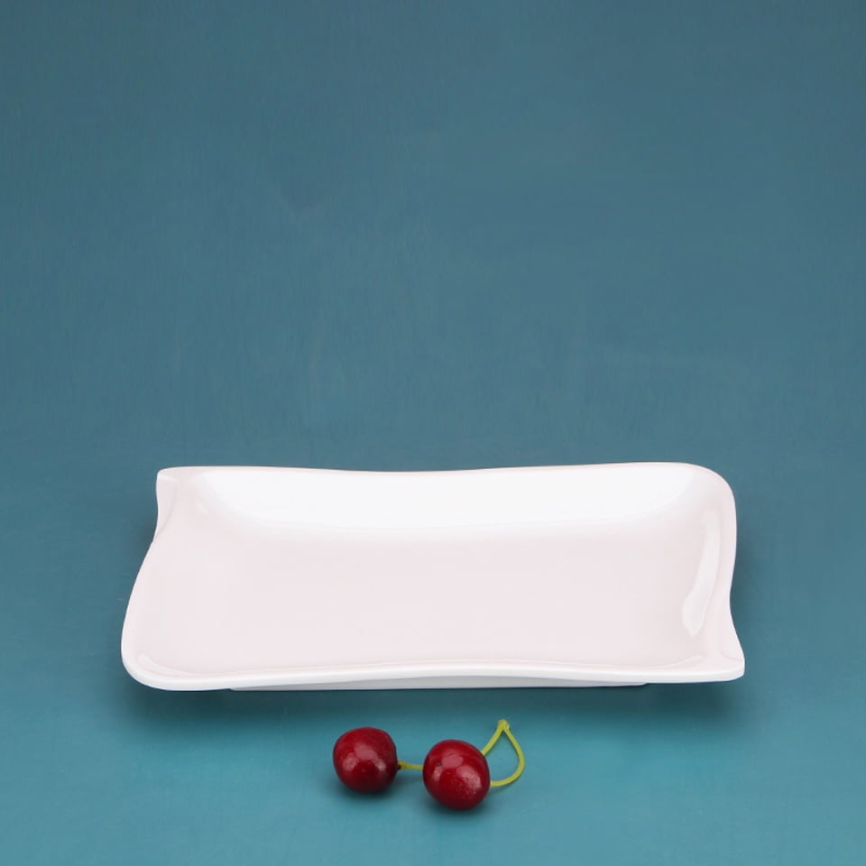 White Imitation Porcelain Fish Plate Restaurant Buffet Plate Hot Pot