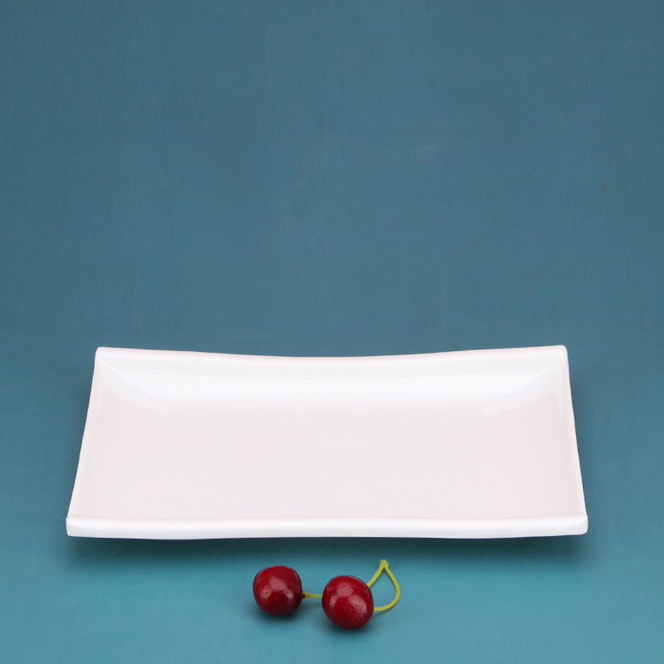 White Imitation Porcelain Fish Plate Restaurant Buffet Plate Hot Pot