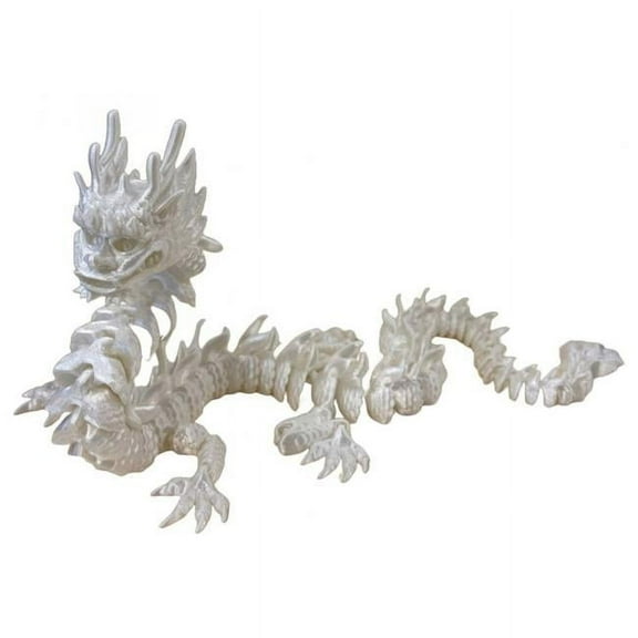 White Imperial Dragon 3D Printed Figurine