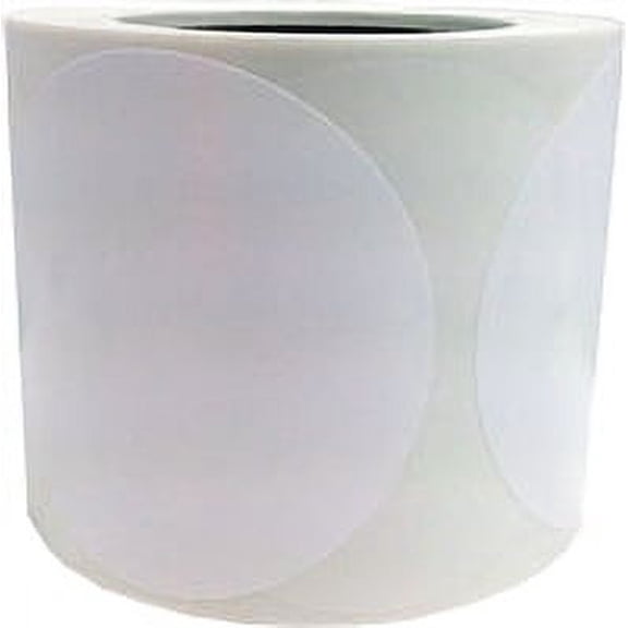 White Inventory Circle Dot Stickers | 4" inches Round - 500 Pack | InStockLabels.com