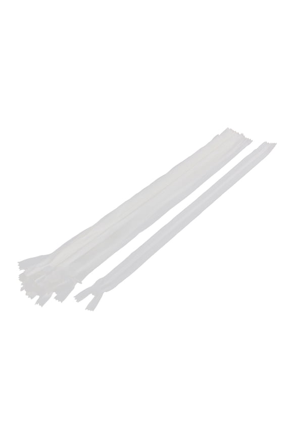 White Invisible Nylon Concealed Zip Zipper 14-inch 10 Pcs
