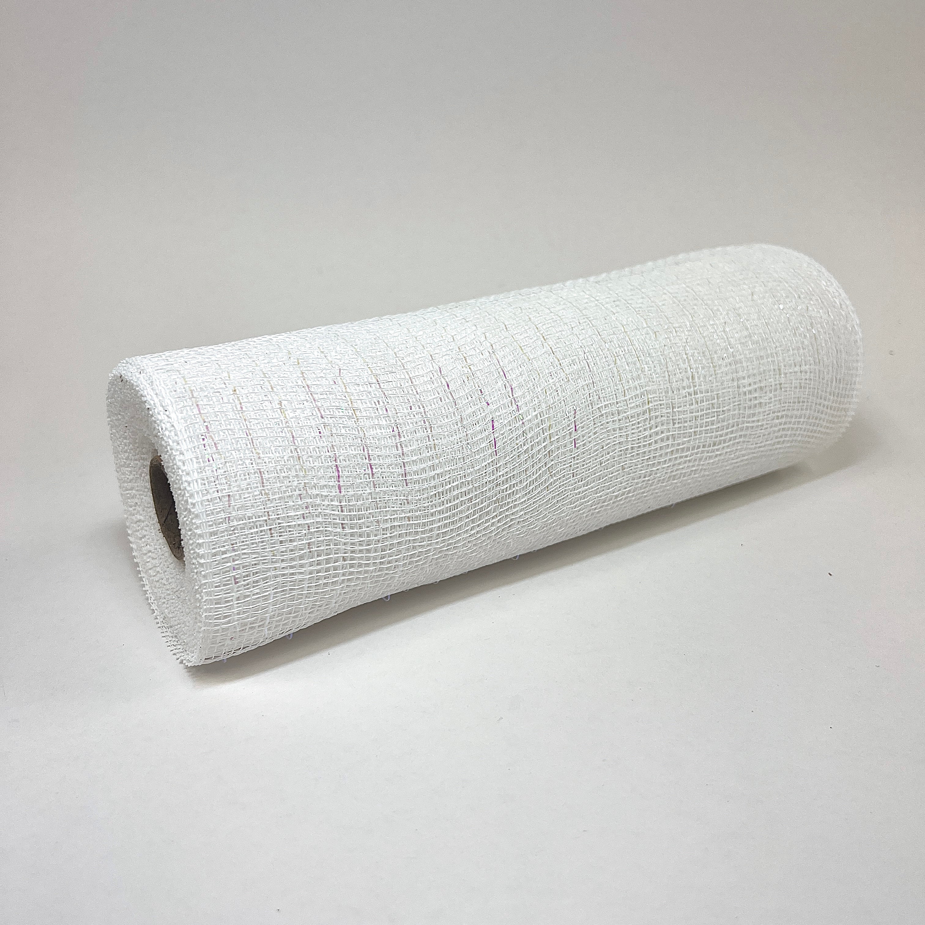 Deco Mesh Wraps White Iridescent - Deco Mesh Wrap Metallic Stripes - ( 10 Inch x 10 ...