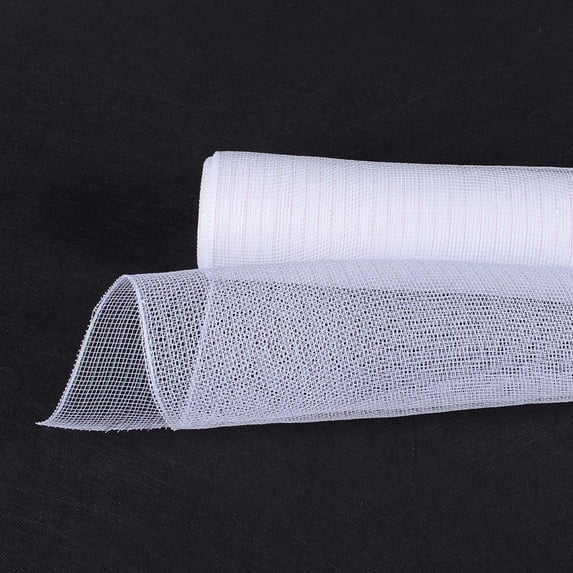 Deco Mesh Wraps White Iridescent Line - Deco Mesh Wrap Metallic Stripes - ( 21 Inch x ...