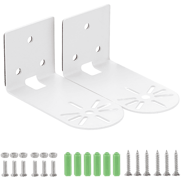 White Iron Camera Wall Mount Bracket for Indoor Outdoor Security Devices No Drill Installation Sticky Mount with Slim Profile and Rust Resistant