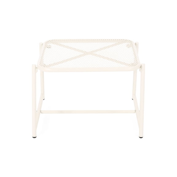 White Iron Side Table with Mesh Top / Add Color and Comfort to Outdoor Space
