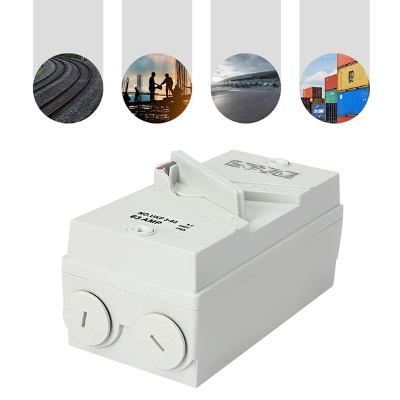 White Isolation Switch, PC, Silver 3.5*3.27*6.85in Safety Isolation Switch, 3 PoleSafety Isolation Switch