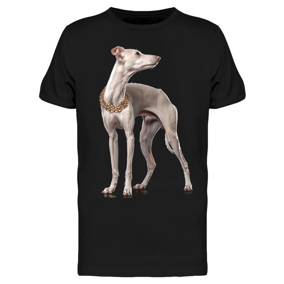 White Italian Greyhound Necklace T-Shirt Men -Image by Shutterstock, Male Medium