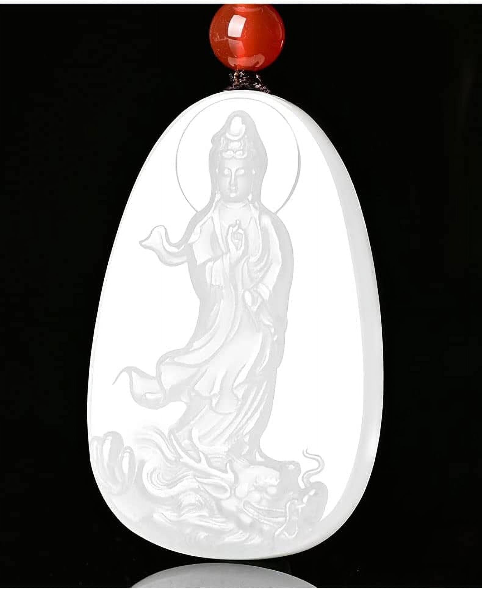 Natural Obsidian Buddha Pendant Necklace - Zodiac Bodhisattva Amulet Talisman With White Copper Chain - Protection Stone Gift