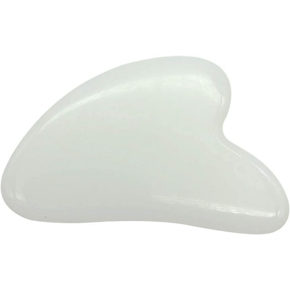 White Jade Gua Sha Massage Tool for Body Skin Facial, Crystal Scraping Board for SPA Acupuncture Therapy Trigger Point Treatment