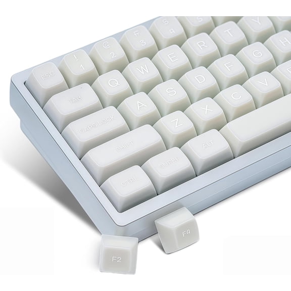 White Jade keycaps PBT,Ceramic Key caps Style,Translucent Keyboard keycaps Cute,SA Profile keycap Set for 60%/65%/75%/96%/100% US Layout Cherry MX Switches Mechanical Keyboard