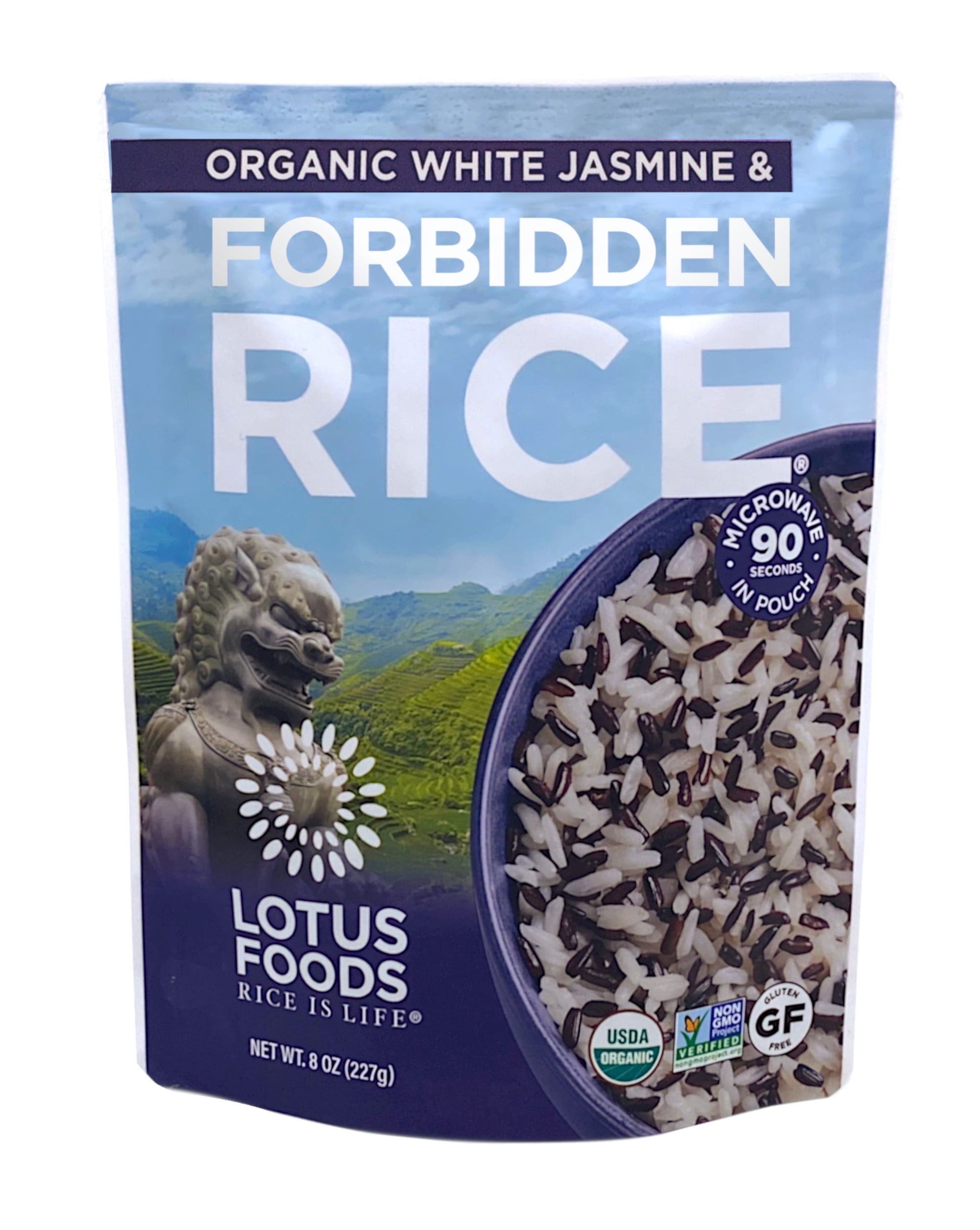 Lotus Foods Organic White Jasmine Rice, Heat & Eat, 8 oz Pouch