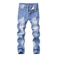 thumbnail image 1 of White Jeans For Boys Boy's Skinny Fit Stretch Ripped Destroyed Distressed Fashion Kids Denim Jeans Pants Black Jeans For Boys Size 6, 1 of 4