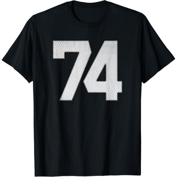 White Jersey Number 74 Athlete Sports Supporter Fanwear T-Shirt