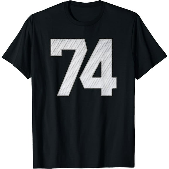 White Jersey Number 74 Athlete Sports Supporter Fanwear T-Shirt